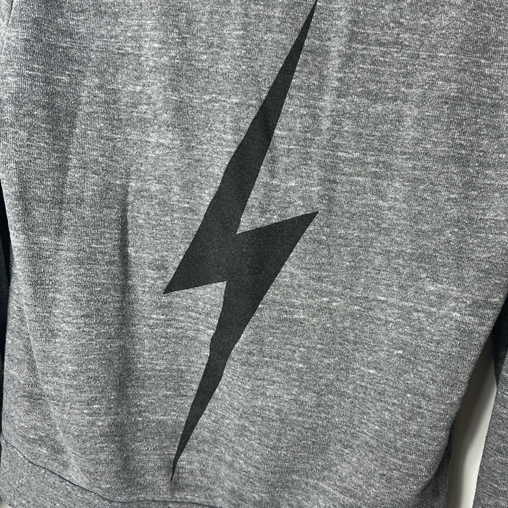 Aviator Nation  Bolt Hoodie Heather Gray Zip-Up Size Small - Picture 7 of 16